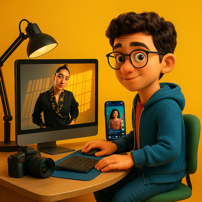 تیم تولید محتوای یگانو در فضای استودیو